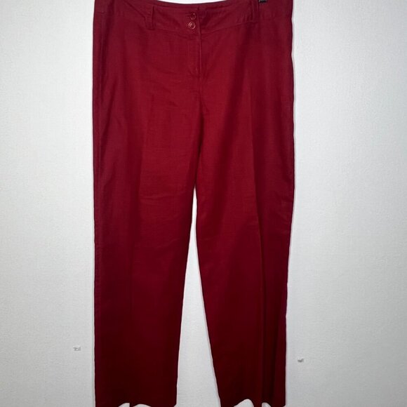 Sasch Pants - Sasch Women's Cropped Linen Pants Large High Waist Trousers Chino‎ Patriotic